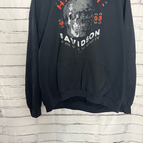 Harley-Davidson Skull Hoodie 2XL Eagle’s Nest Lathrop CA Black Biker Sweatshirt - Picture 6 of 15